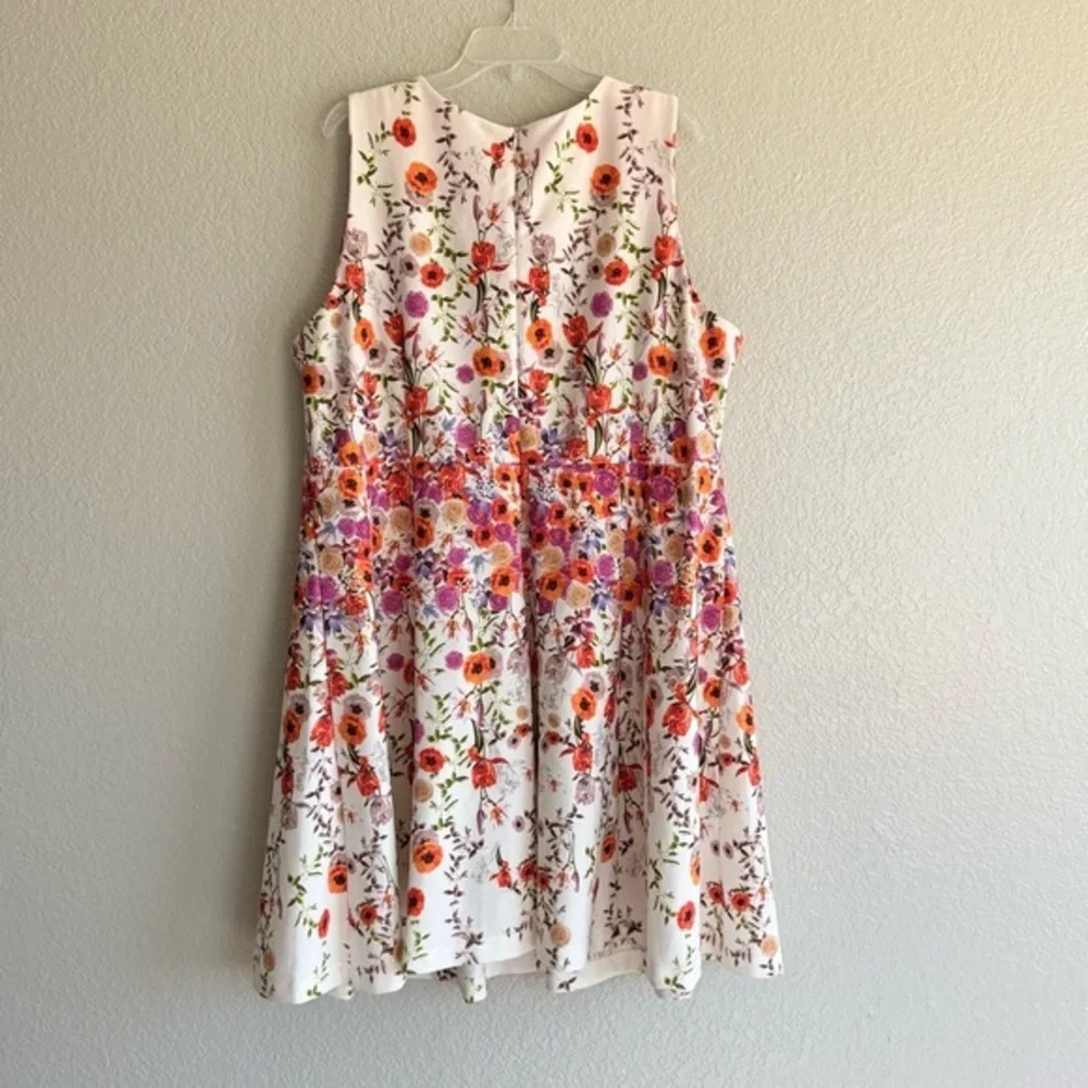 Maison Tara Floral A-Line Dress 22W Garden Party Wedding Guest Midi Fit & Flare - Picture 4 of 6